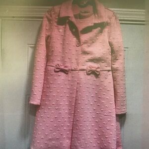 Pink Textured Women's Coat